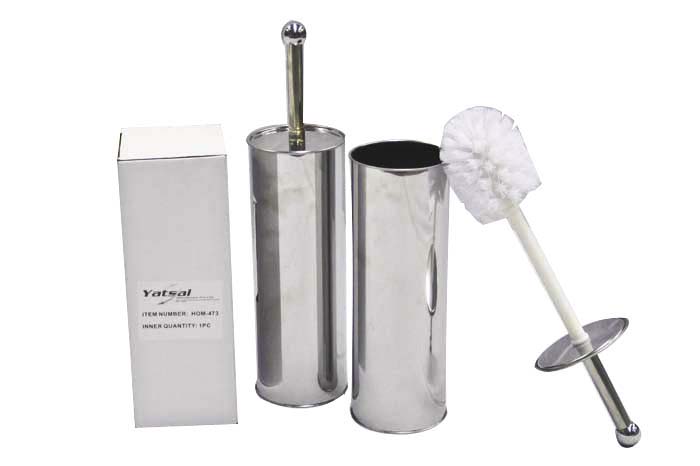 Toilet Brush & Enclosed Tidy Set - Silver Finish